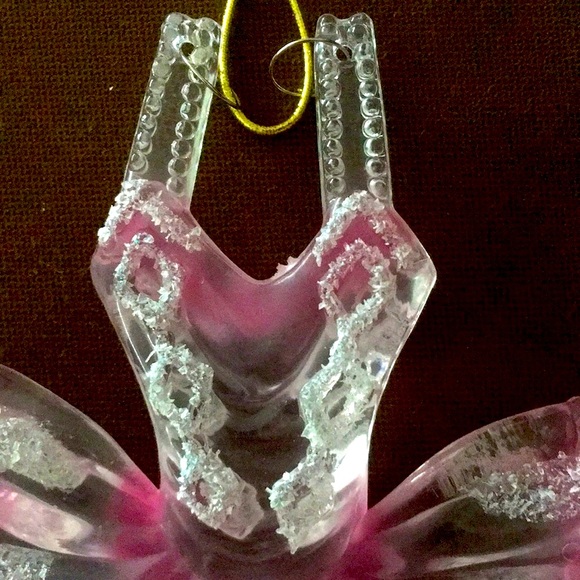 NWOT: Ballerina Dress Ornament - Pink/Clear Acrylic - 4.5"x4.75" - Picture 5 of 6